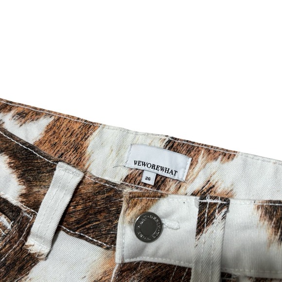 WeWoreWhat Women's Slim Cow Print Split Cuff Pants Size 26 - 27 x 33 Measured - Picture 5 of 6